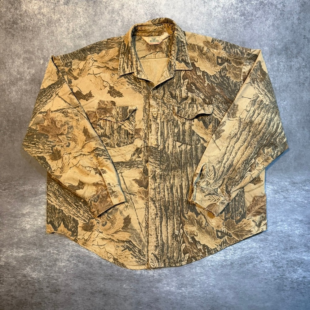 VTG RedHead Mens RealTree‎ Camo Button Down Shirt Long Sleeve Hunting Workwear